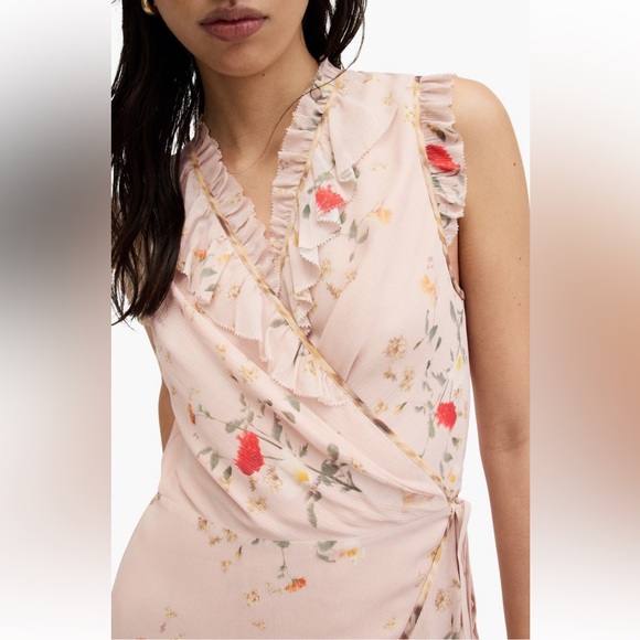 AllSaints Ari Kora Floral Print Wrap Dress - Picture 3 of 6